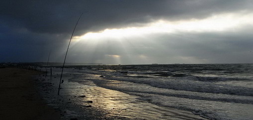 Plage d'Asnelle - Normandie - Pêche Surf Casting - vacances - Fin août 2008